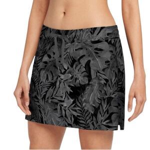 Speedo Womens  Lightweight Swimsuit Skort   Woven Active Wear Black Size Small